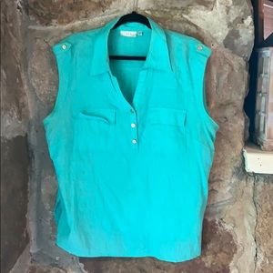 Kenar Linen Aqua Top 1X